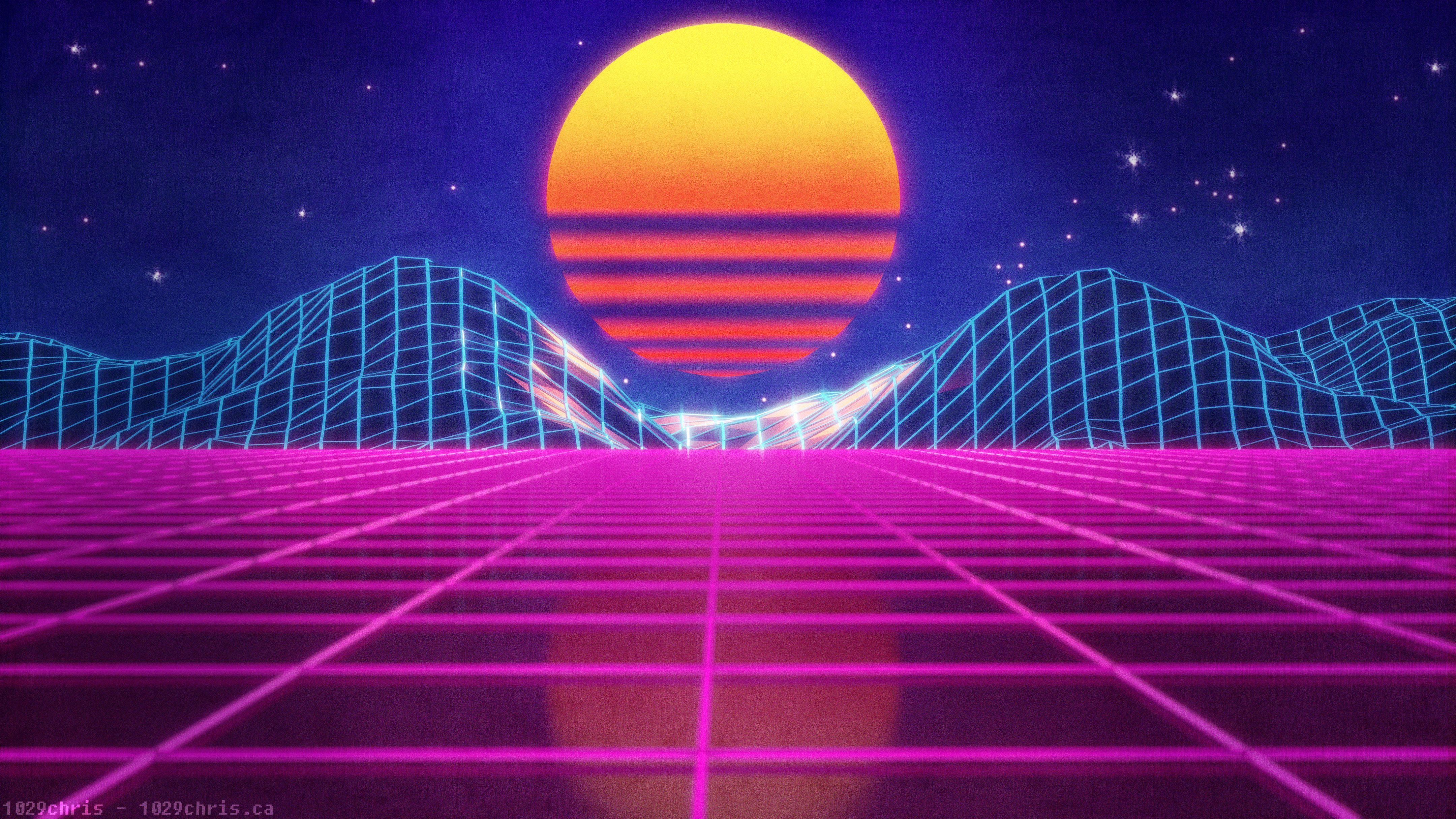 Neon, Retro, Wave, 4K, Ultra HD, 4320x2430 4K Desktop