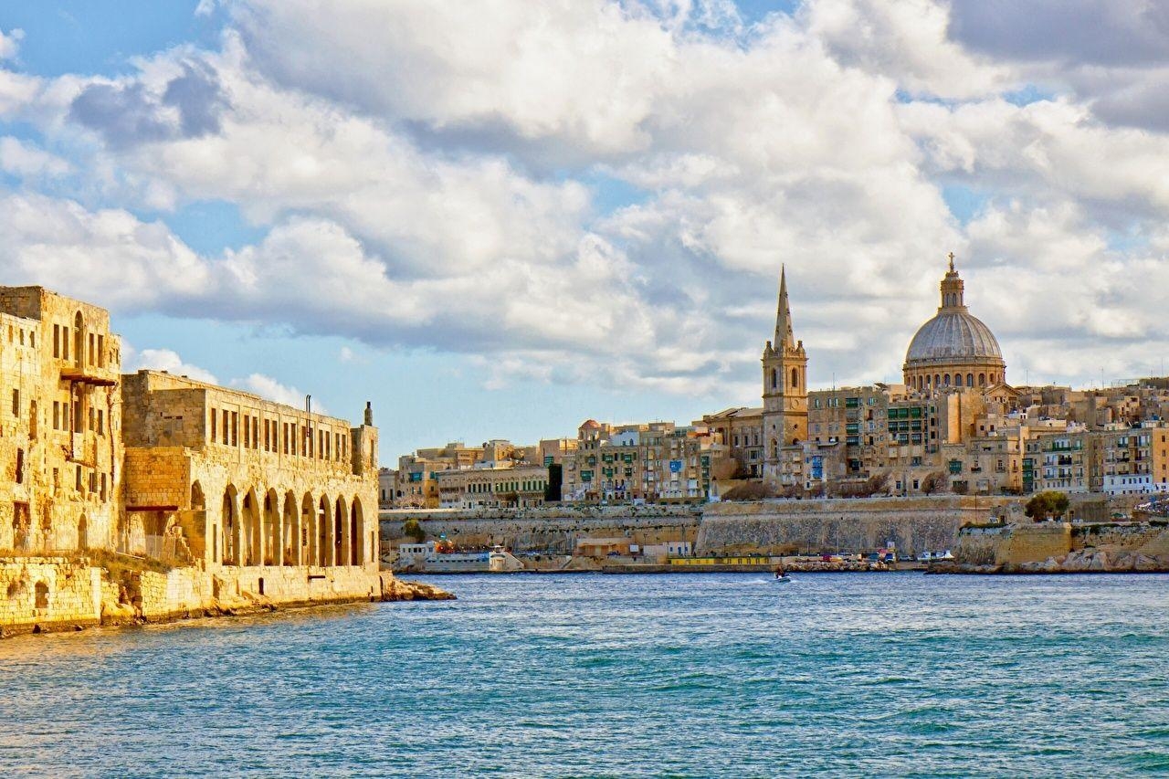 Malta, Valletta, Meer, Städte, Wolken, 1280x860 HD Desktop