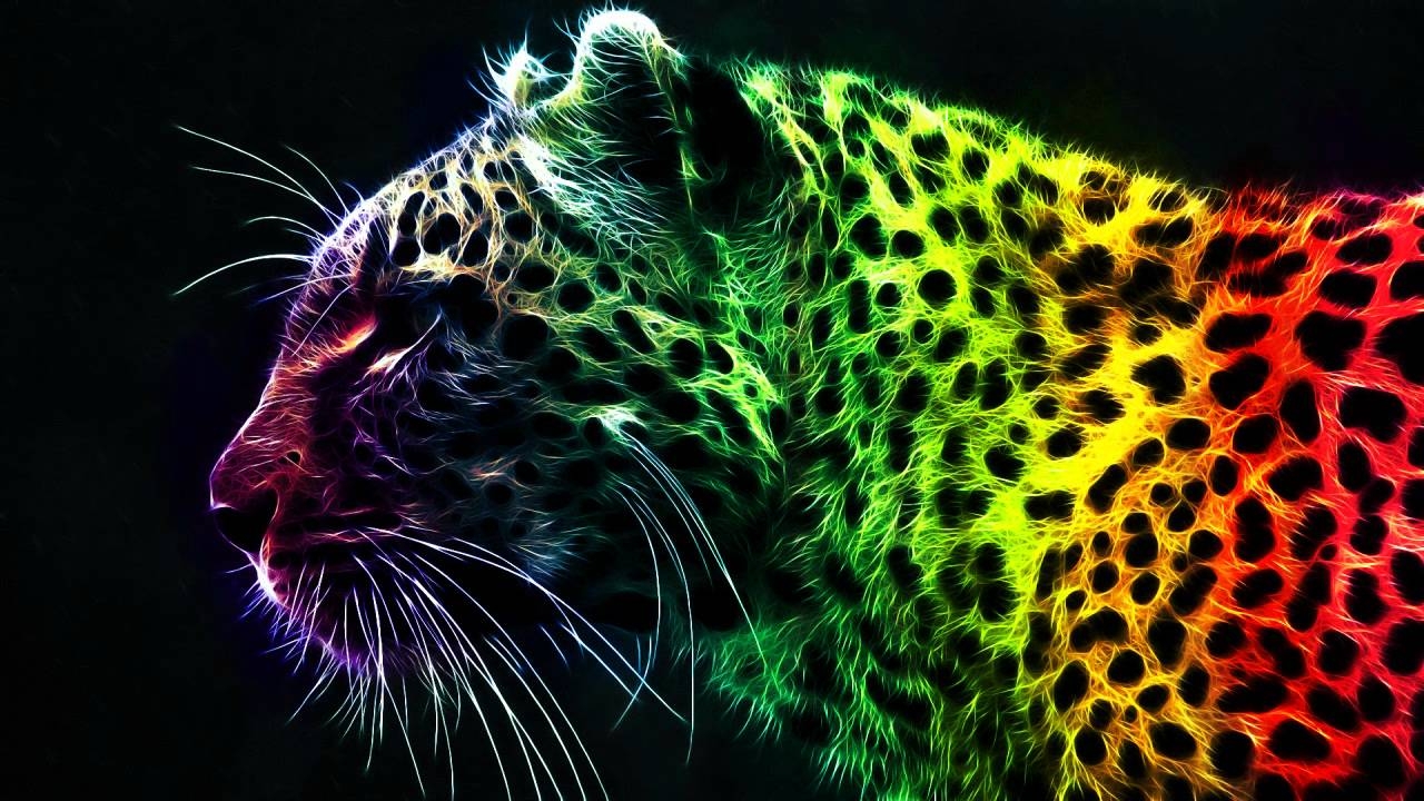 Regenbogen Tiger, Farben, Tiere, Kunst, 1280x720 HD Desktop